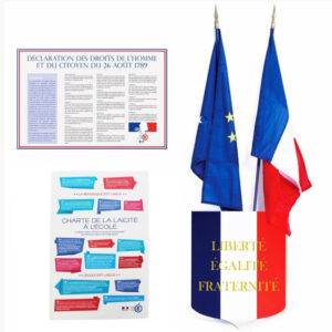 Drapeau francais et européen