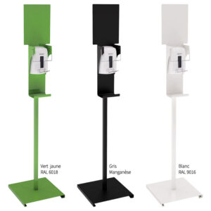 Station de désinfection des mains à commande au coude, 3 coloris