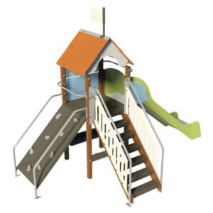 aire de jeu, tobogan, tour, escalier, mur à grimper, collectivités